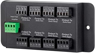 Monoprice 8 Zone Single Input Speaker Distribution Hub, Connect Up to 8 Pairs of Speakers to A Single Amplifier or Receiver, Black (138161)