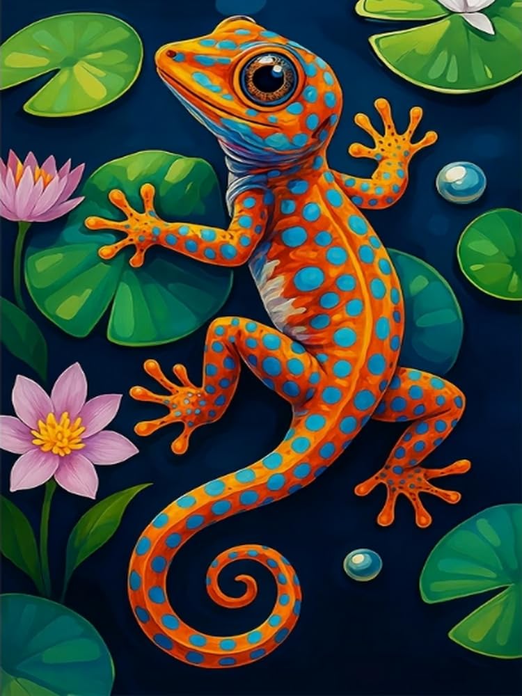 COKYIS Cross Stitch Kits for Adults Stamped 11CT Printed Cross Stitch Kit Lizard Counted Embroidery Kits for Beginner Wall Art Home Decoration 40x50cm
