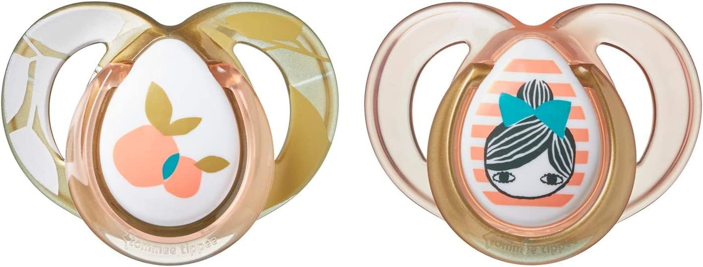 Tommee Tippee 2 Fashion Pacifiers 6-18 Months Girl - 2 Count : Amazon ...