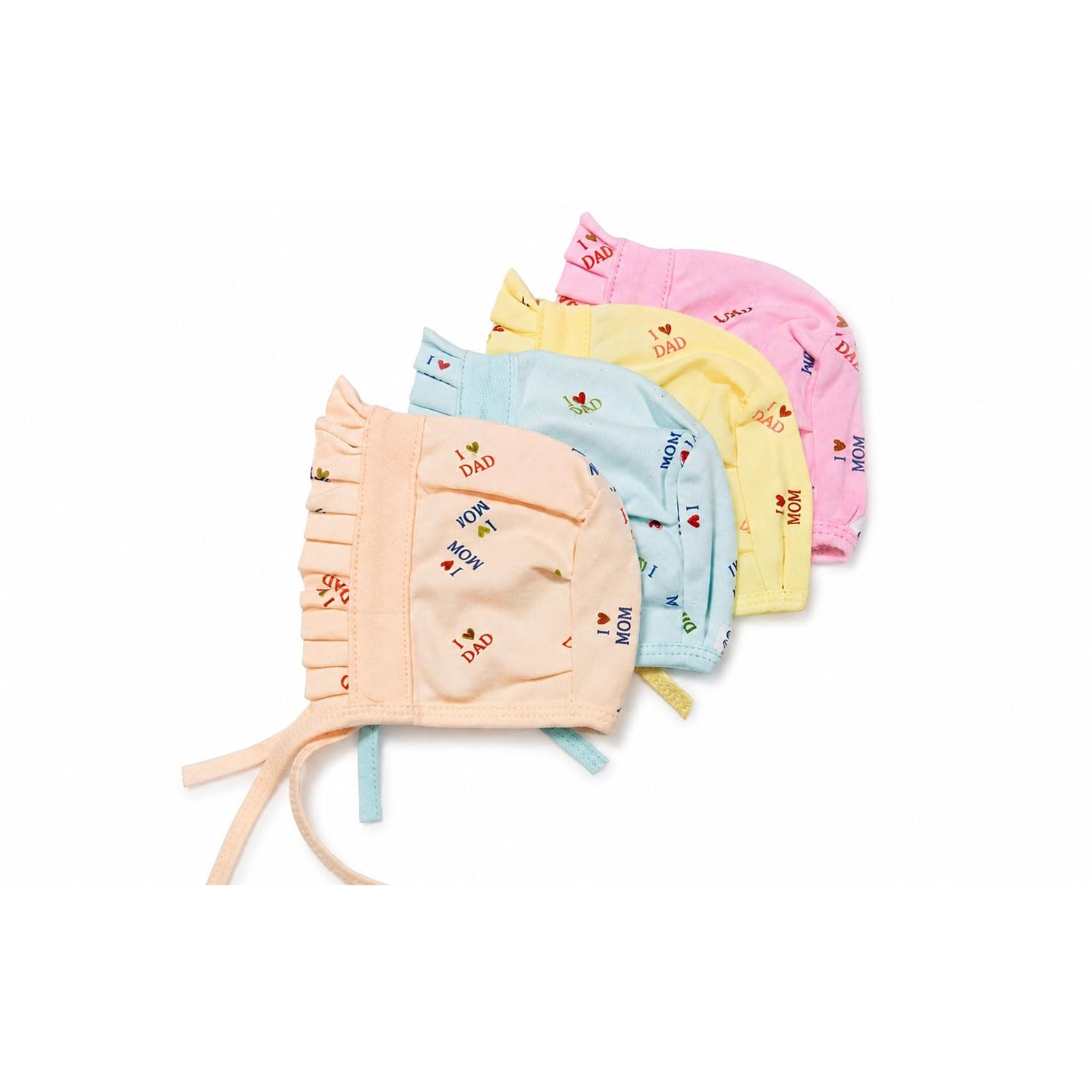 KmCho Newborn Baby jalar Cap/Hat/Topi, Printed, Pure Hosiery Cotton Soft Fabric- Soft & Breathable | Cozy, Lightweight & Stretchable | Unisex Baby Cap for Everyday Comfort - 4 Pcs - DN 2-image-10