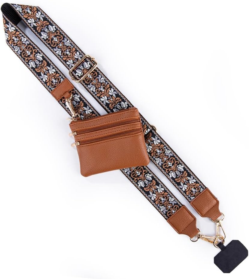 KHOLAD Phone Wrist Strap with Zipped Pouch Clip & Go Strap for Mobile with Leather Wallet Crossbody Adjustable Buckle Chain Lanyard - Comfortable & Durable Accessory for Stylish Women-image-28