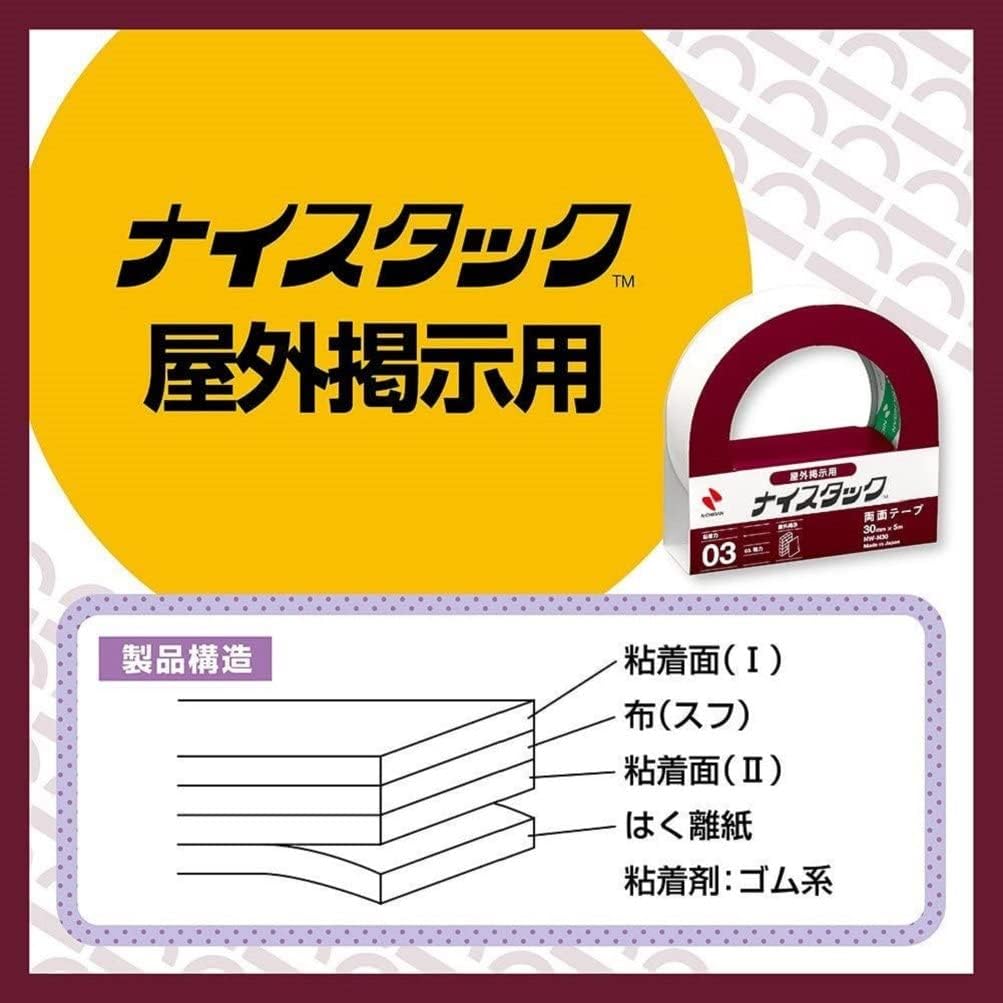 ナイスタック強力両面テープ20㍉×5㍍屋外掲示用10巻×10箱