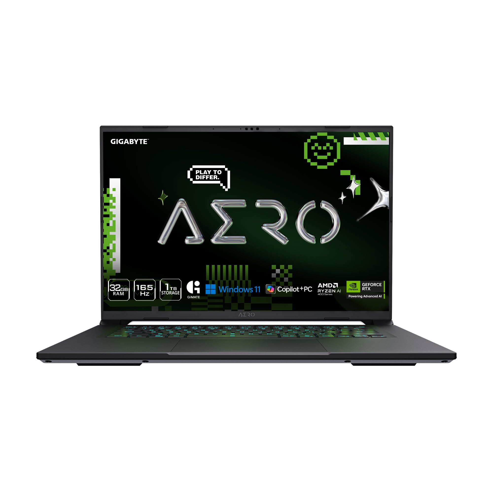 AERO X16; Copilot+ PC - 165Hz 2560x1600 WQXGA - NVIDIA® GeForce RTX™ 5070 V12G Laptop GPU - AMD Ryzen Al 9 465-1TB SSD - 32GB DDR5 RAM - Win11 Home - Space Gray