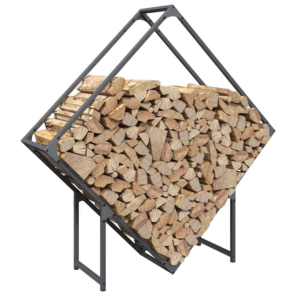 Brennholzregal Anthrazit 100x25x100 cm aus kaltgewalztem Stahl für Kaminofen und Holzlagerung, wetterfestes Holzständer Gestell, ideal für Wohnzimmer, Terrasse und Garten