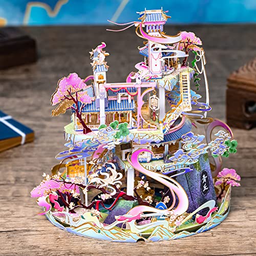 Mu Pink Fairy Foxlady Garden Palace 3D Metal Puzzle For Adult, Diy Jigsaw Model Miniature Building Kits Home Decor #TOP6