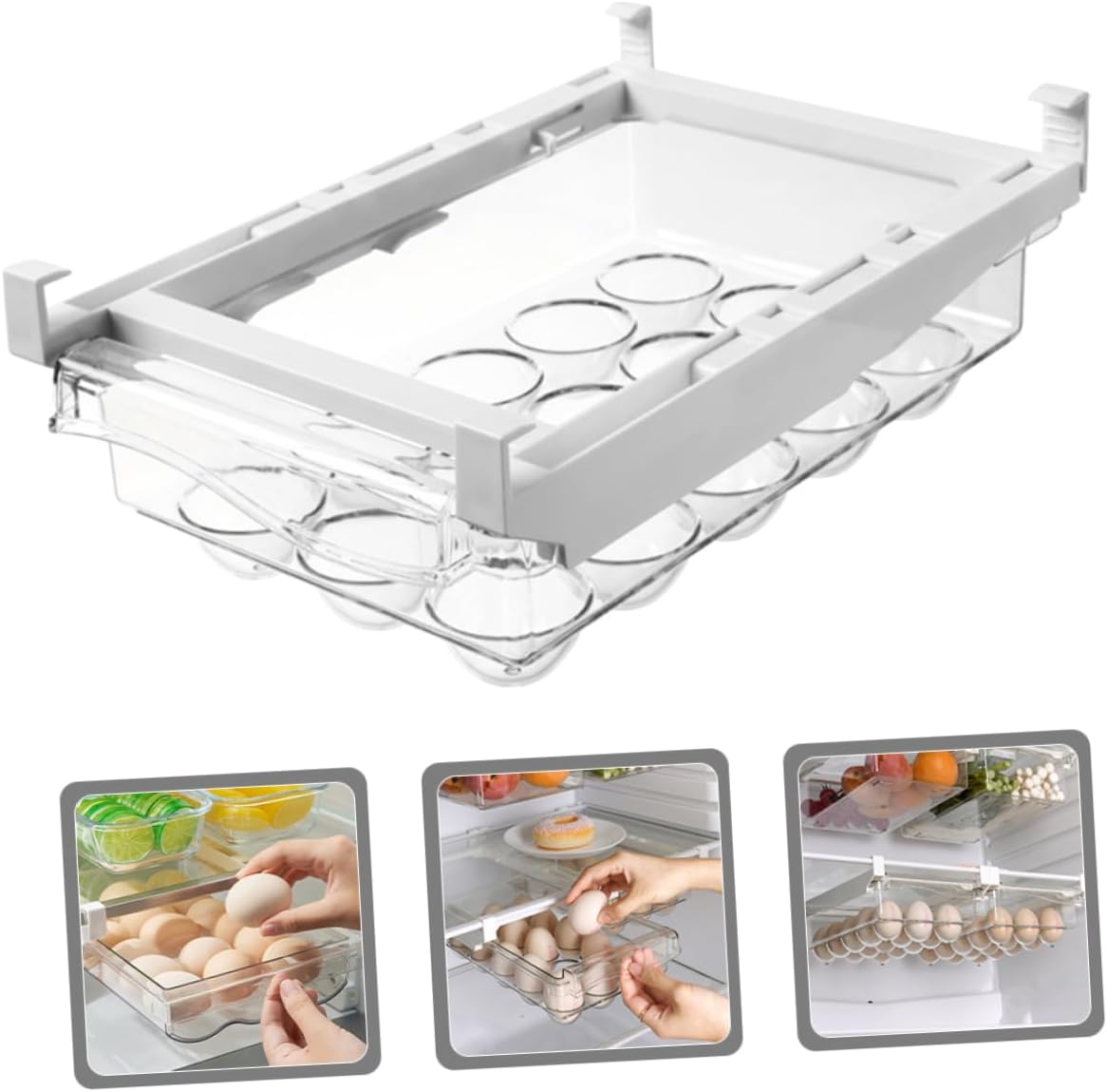 Egg Holder for Refrigerator Capacity Egg Organizer Container for Fridge and Stable Design for Kitchen Storage