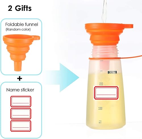 Miniatura 4 de Botellas de plástico para condimentos para salsas de boca ancha, dispensador de botellas para aderezo de ensalada, aceite de cocina, salsa de