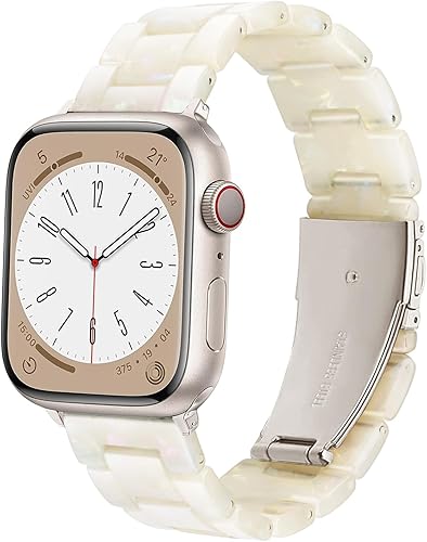 Omter Correa de repuesto para Apple Watch de 1.929 in 1.772 in 1.732 in 1.654 in 1.614 in 1.575 in 1.496 in, correa de resina de moda para mujeres y