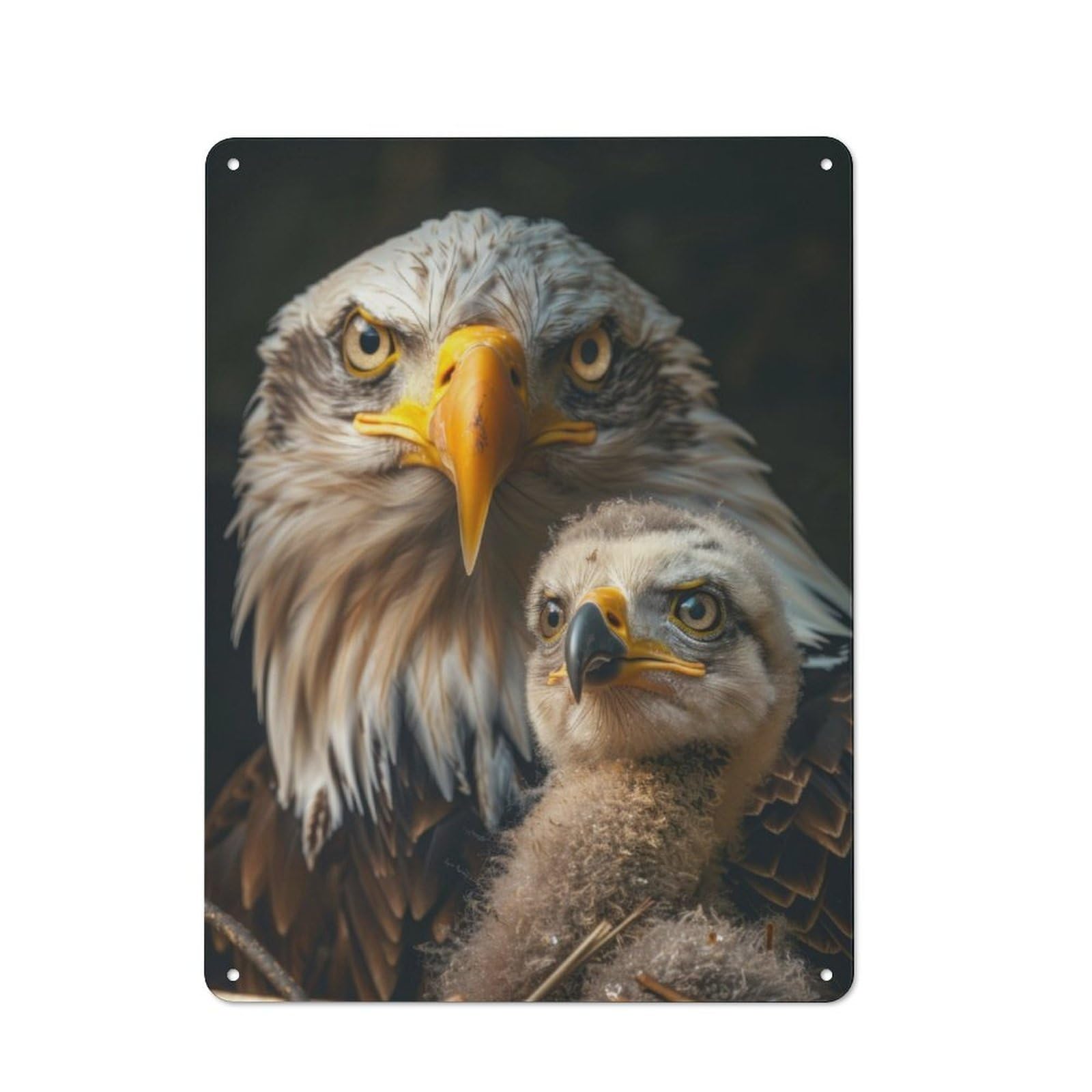Junmoney Eagle Bird Animal Family Vintage Cafe Metal Sign 40X30cm Featuring Bistro Wall Plaque For Cafe, Bistro, Bakery Or Restaurant