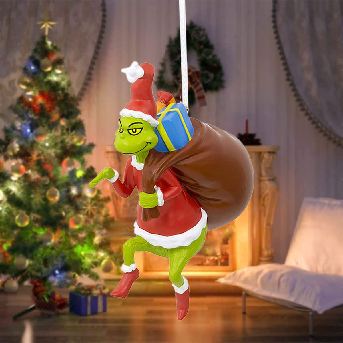 Lot De 20 Ornements De Noël "Merry Christmas Grinch" à Suspendre - Décorations Acrylique Pour Sapin, Porte Ou Fenêtre