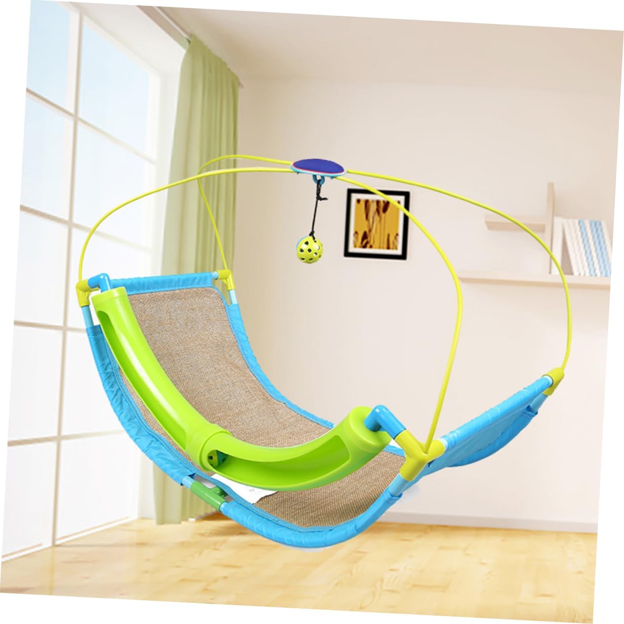 VICASKY Cat Hammock Bed with Small Bell Stylish Pet Hanging Bed Cushion for Cats and Kittens for High Places Easy to Store and Use as Chair Cradle