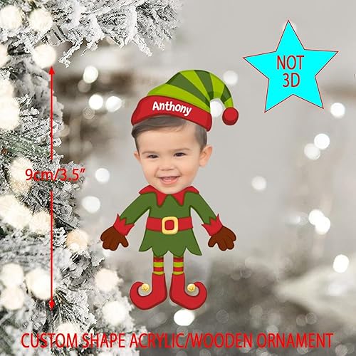 Miniatura 5 de Adornos de Navidad personalizados, adornos de primera Navidad para bebé, adornos para árboles de Navidad, adornos de Navidad de madera acrílica de