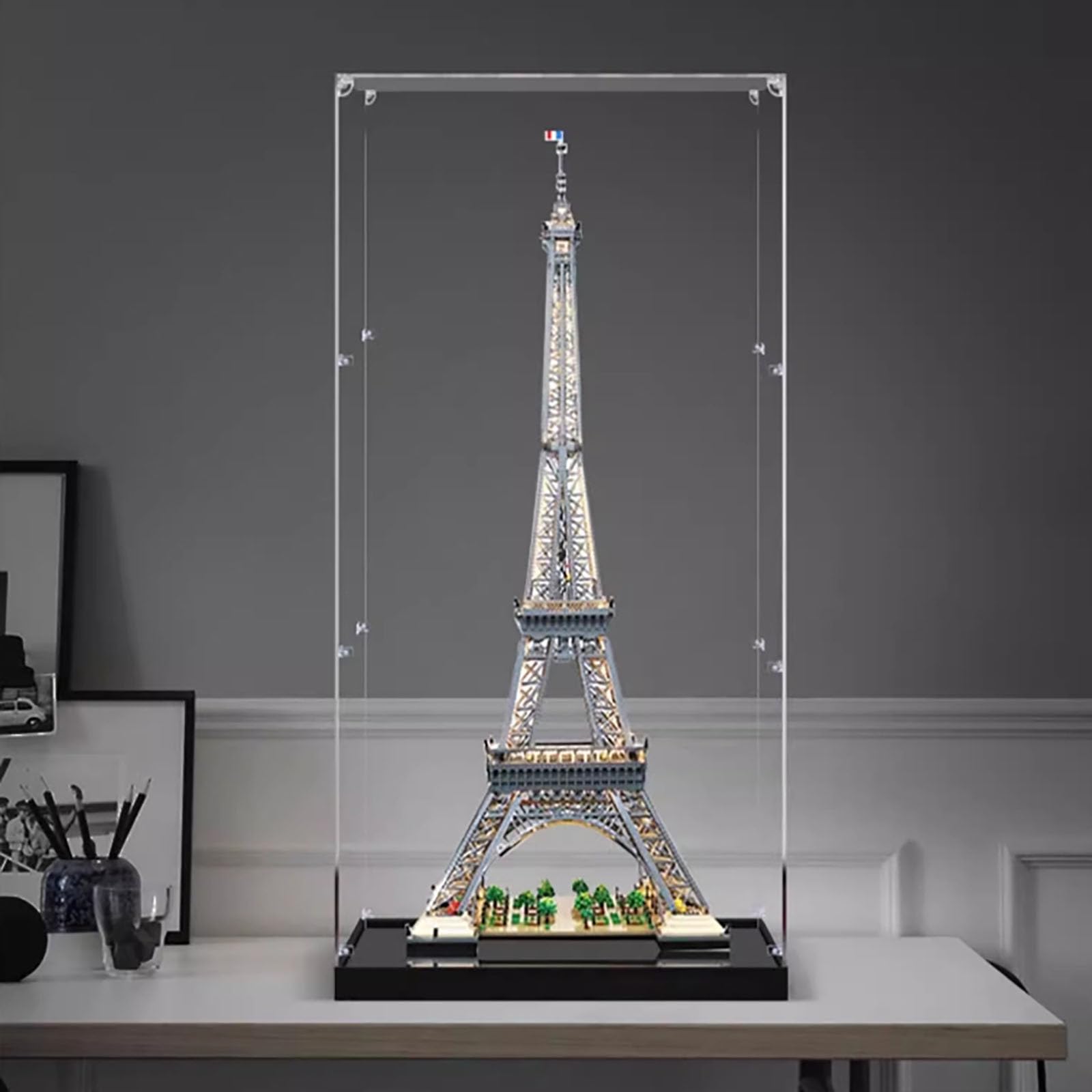 Acrylic Display Case for Lego 10307 Eiffel Tower, Dustproof Box, Storage Box, Transparent Box, Display Box Compatible with Lego 10307(Only Case, No Model) (3mm)