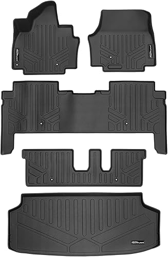 Miniatura 36 de SMARTLINER Juego de alfombrillas negras de primera fila para todo tipo de clima, compatibles con modelos Kia NIRO PHEV y híbridos 2023-2024 Negro