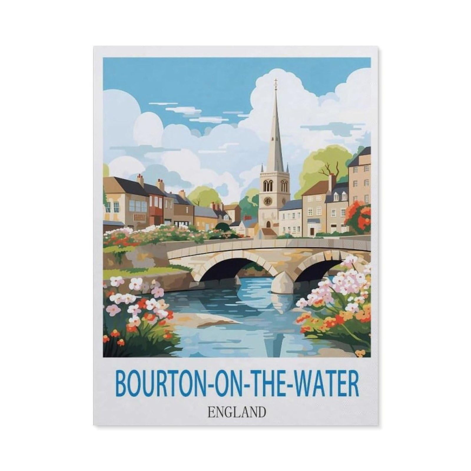 BEAYODKP Diamond Painting，Bourton on The Water England（40x50cm）