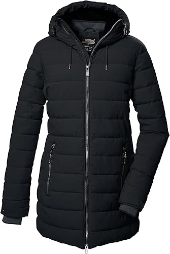 killtec Mujer Parka/parka acolchada con capucha KOW 55 WMN QLTD PRK, schwarz, 44