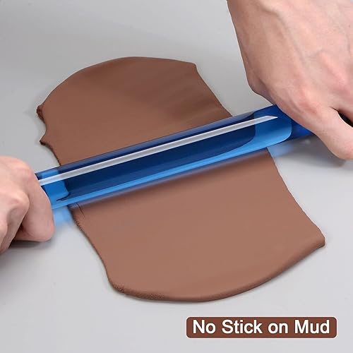 Miniatura 5 de HARFINGTON Rodillos de arcilla acrílica de 6 x 1 pulgadas, rodillo redondo de plástico antiadherente sólido, barra de arcilla polimérica, rodillo de