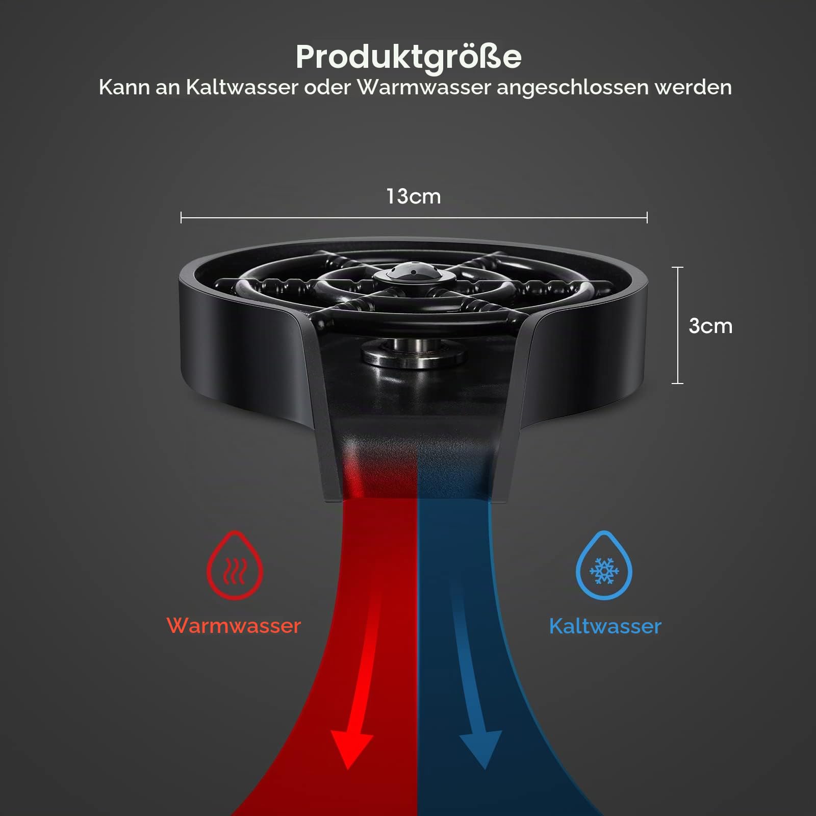 Automatische Glasspüler Wasserhahn, Gläserspüler Cup Washer für Küchenspülen, Glas Spüler Tassenreiniger Glass Rinser Babyflasche Reinigung für Zuhause/Bar/Restaurant