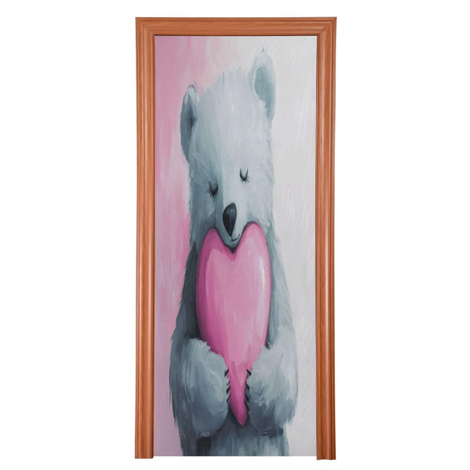 FLildon Big Love Bear Door Cover Decoration, Party Accessory Porch Decor for Festive Ornament Room Door Covers 32 x 79 Inch