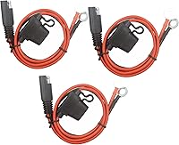 Vista 1 de Cable de terminal de anillo tórico – Conector SAE de 2 pies, enchufe SAE a cable de cargador de batería, adaptador de extensión de arnés de terminal
