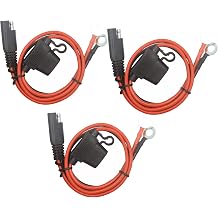 O Ring Terminal Cable - 2FT SAE Connector, SAE Plug to Battery Charger Cord, Solar Panel Cord Ring Terminal Harness Extension Adapter 2 Pin Quick Connect and Disconnect with 15A Fuse 3
