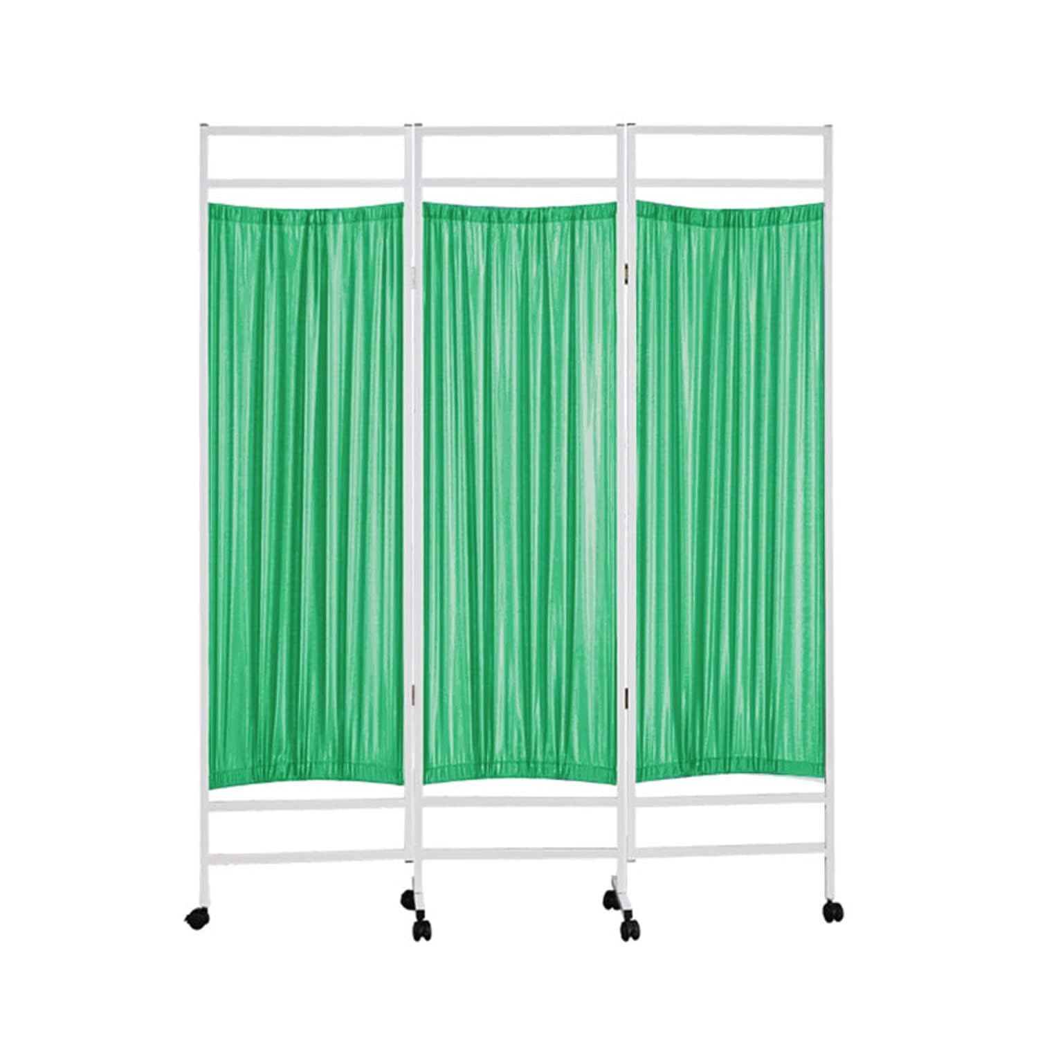 Paravent médical à 3 panneaux sur roulettes vert 180 cm