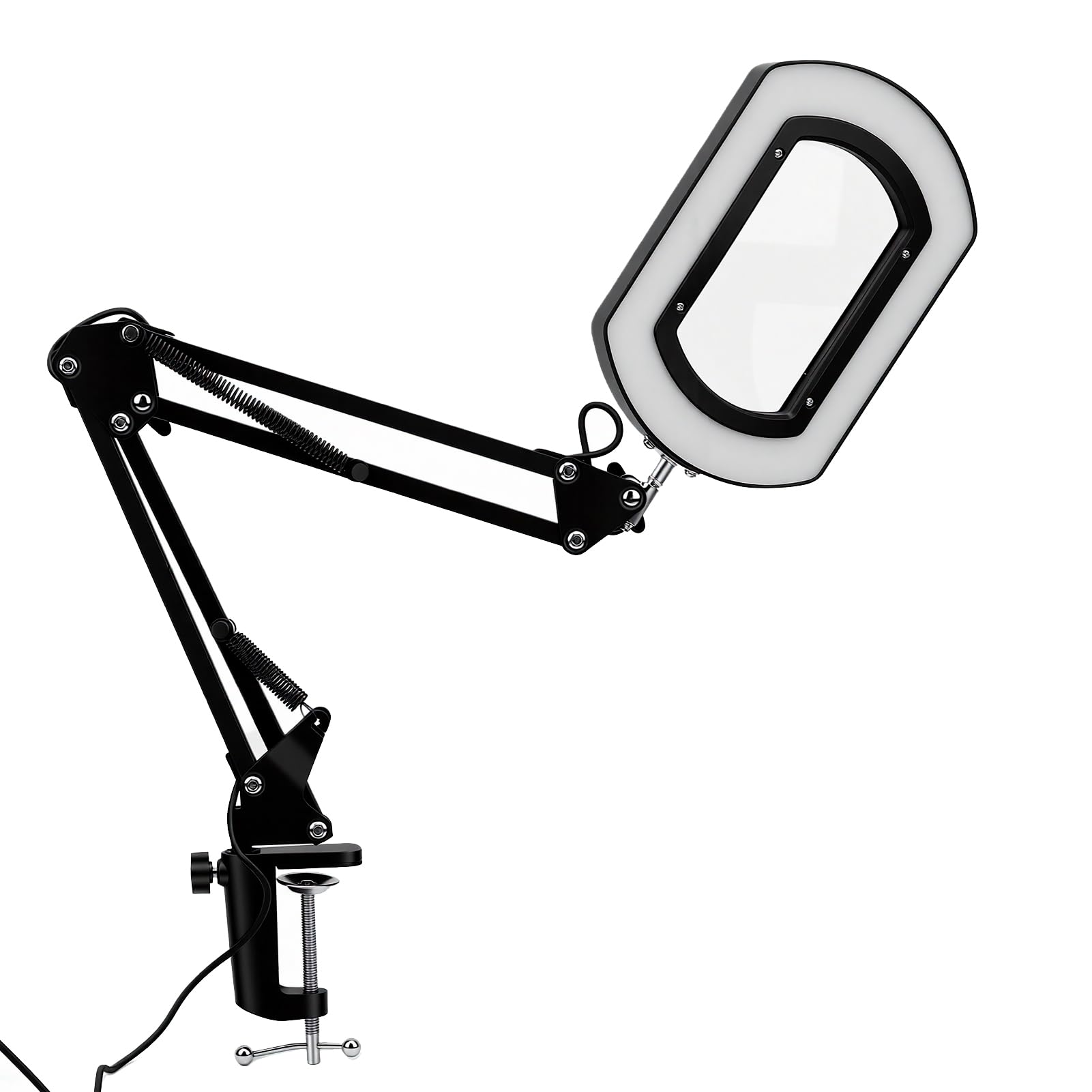 ASHATA Lupa Cuadrada 15X con Luz Alimentada por USB Brillo Ajustable para Reparaciones Pasatiempos Manualidades 5 Ajustes de Temperatura