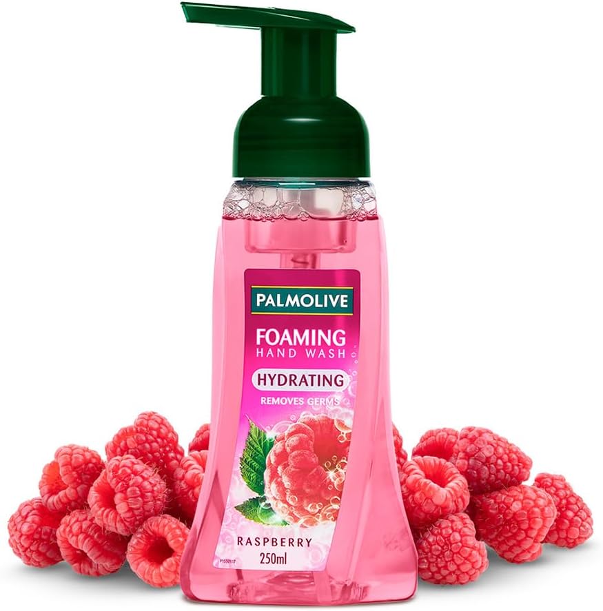 Hydrating Foaming Raspberry Liquid Hand Wash, 250ml Dispenser Bottle, Wash Away Germs, Refreshing Fragrance, Multicolor
