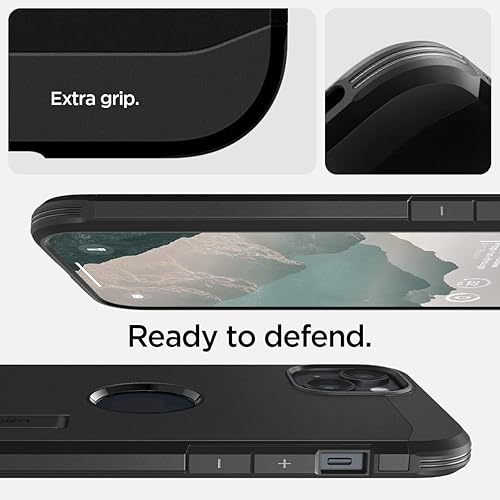 Miniatura 3 de Spigen Funda Tough Armor MagFit diseñada para iPhone 14 (2022) Soporte de apoyo protección de grado militar compatible con MagFit, color negro
