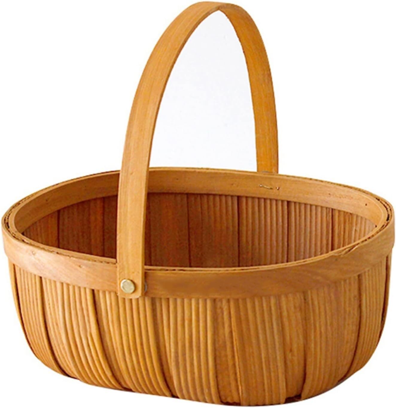 Cestino per il pane in vimini, fatto a mano, cestino da picnic in rattan con manico, supporto per servire cibo, organizer per pane e frutta, soluzione decorativa per riporre oggetti