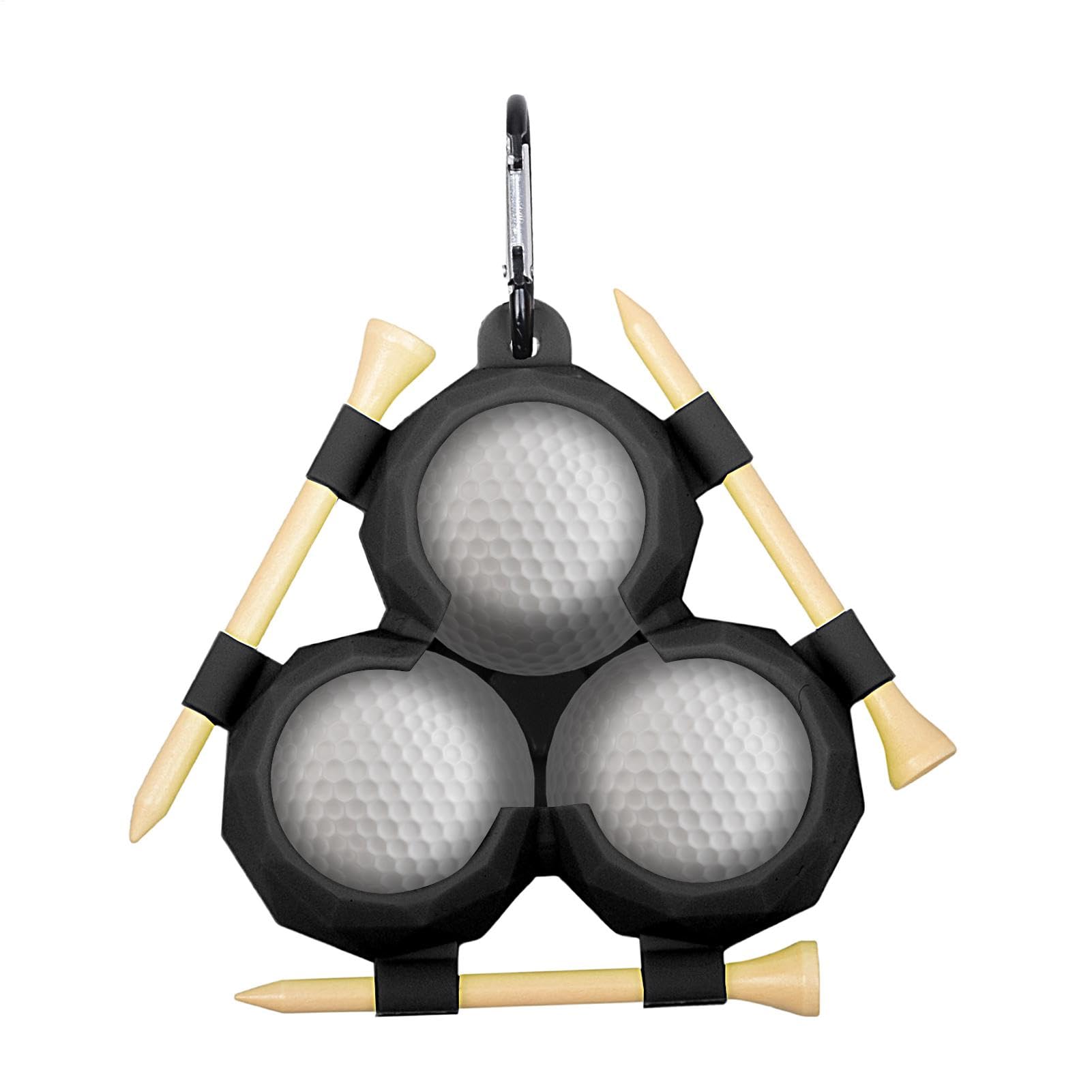 Support de balle de golf en silicone avec boucle à clip pendante - Porte-balles portable