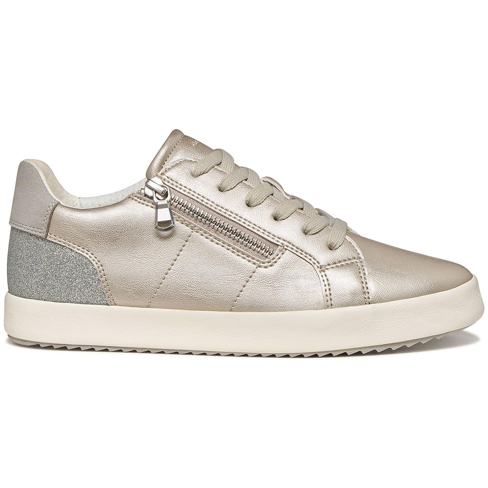 Geox Women D Blomiee Sneaker, Silver, 7.5 UK