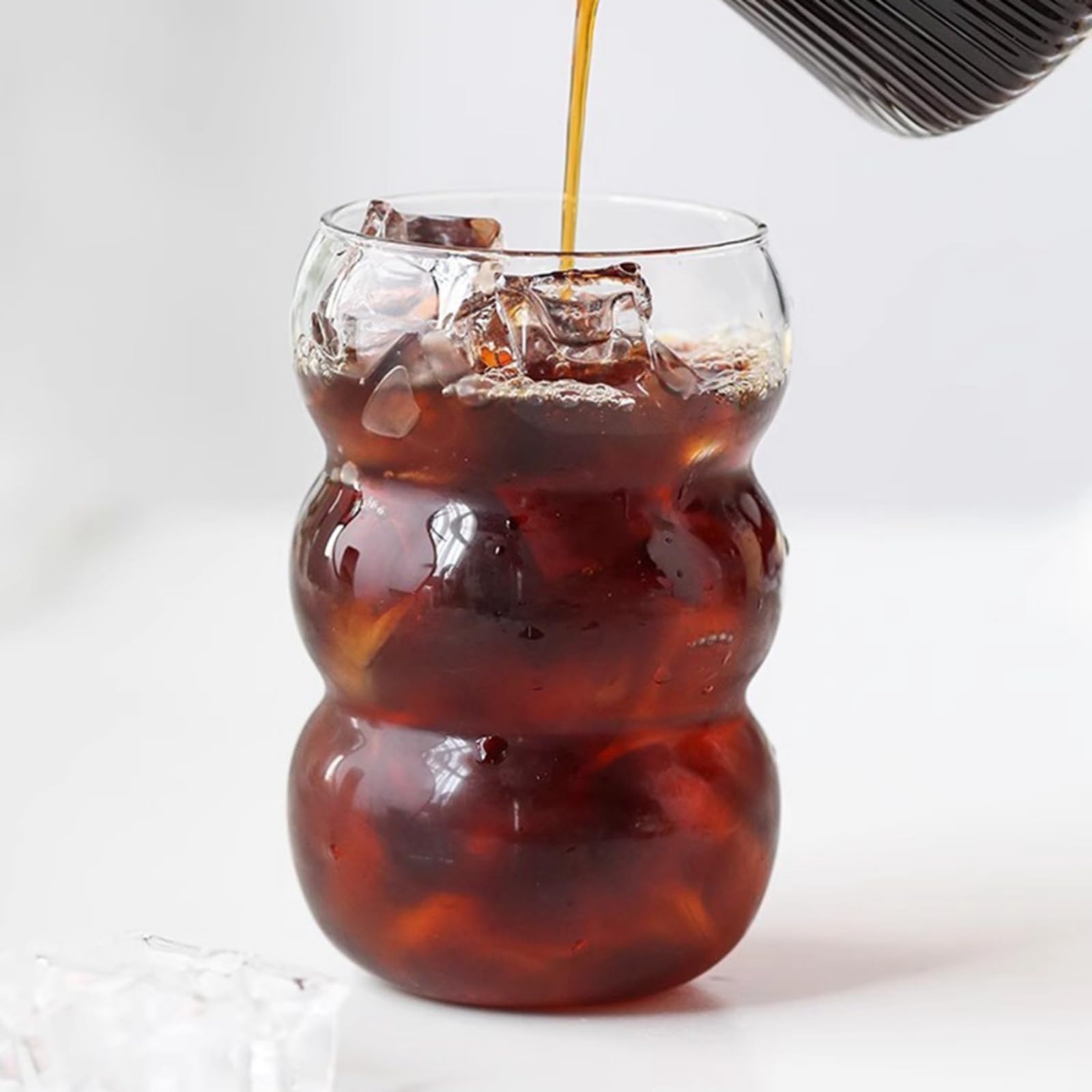 Verre à Vin Vintage Côtelé 530ml - Forme Ondulée - Pour Cocktail, Whisky, Bière, Café Glacé - 6
