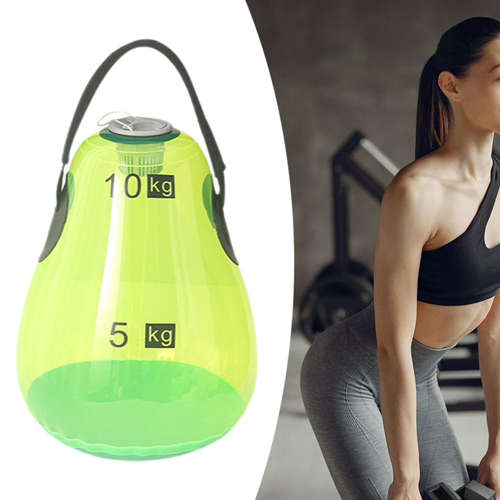 Kettlebell Regolabile, Kettlebell Sportivo Regolabile, Kettlebell da Viaggio per Palestra Domestica, Squat, Sollevamento Pesi, Verde 10kg