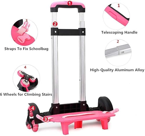 Miniatura 4 de Mochila Hand Truck YUB Carrito con ruedas Carrito de mano de aleación de aluminio plegable Carro para mochila escolar