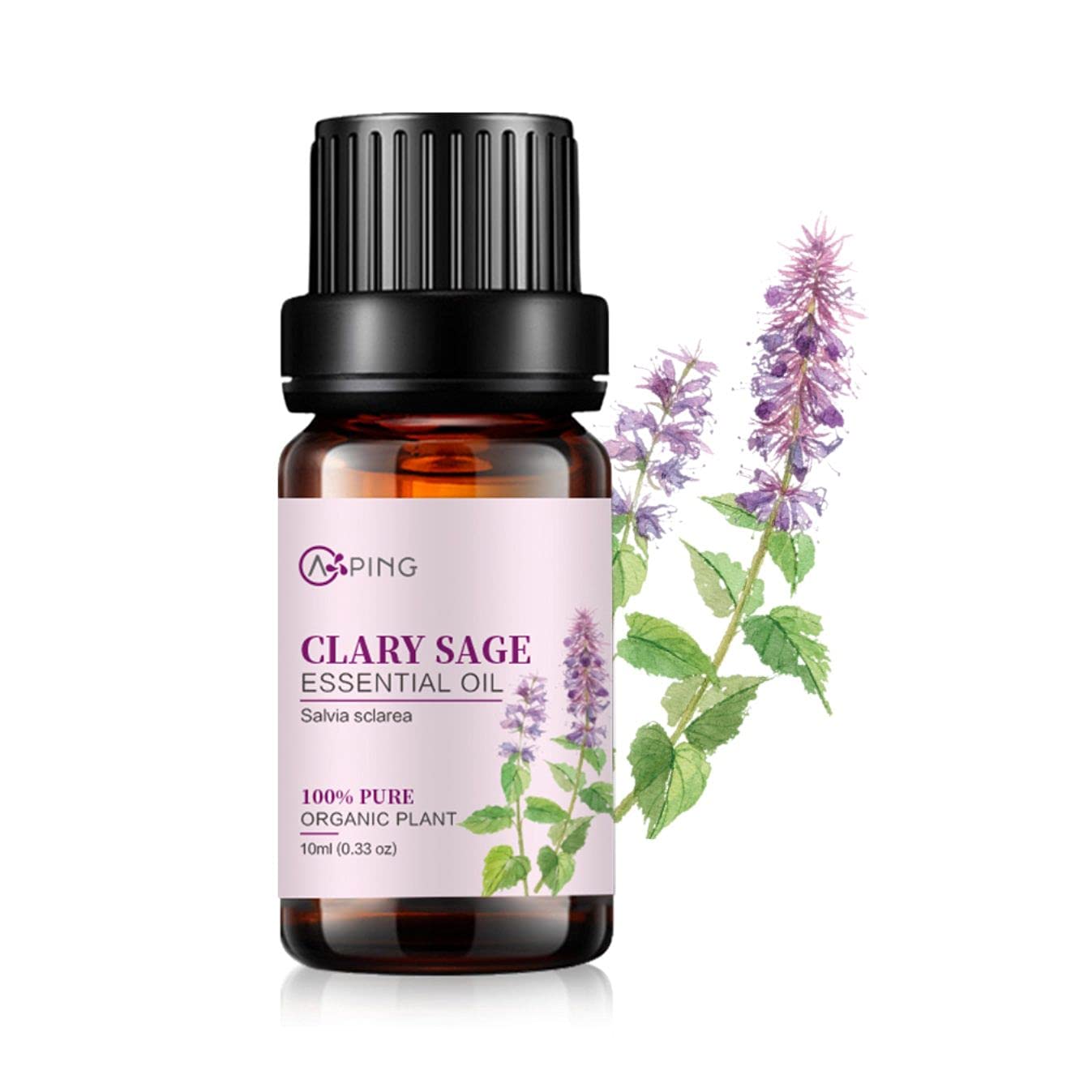 AOPING Clary Sage Essential Oil - 100% Pure Organic Natural Plant (Salvia sclarea) Clary Sage Oil for Diffuser, Aroma, Spa, Massage, Yoga, Perfume,