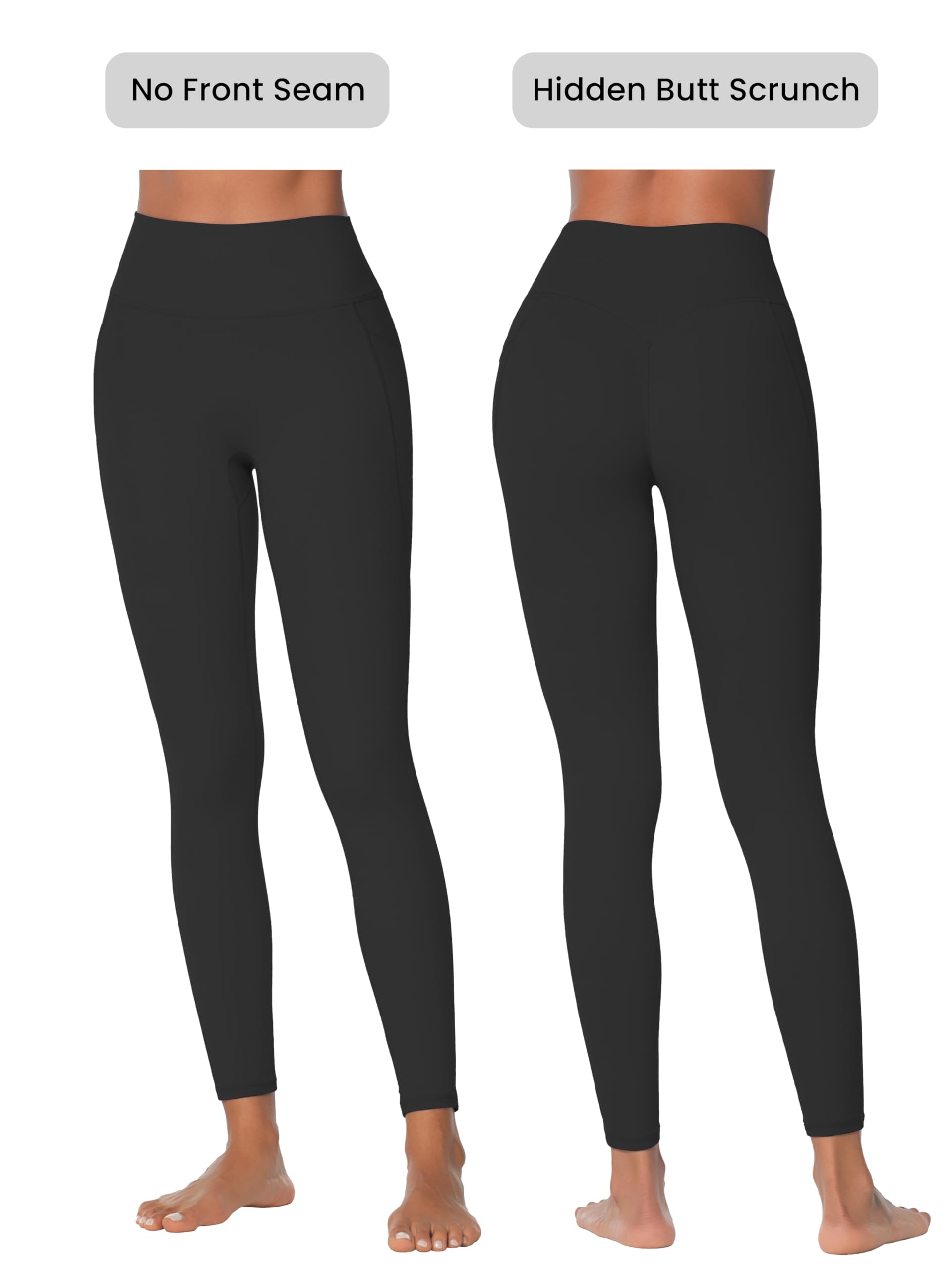 Sunzel Leggings sostenibili a vita alta per sollevamento del sedere con tasche per donne, senza cuciture frontali per il controllo della pancia, pantaloni da yoga per allenamento