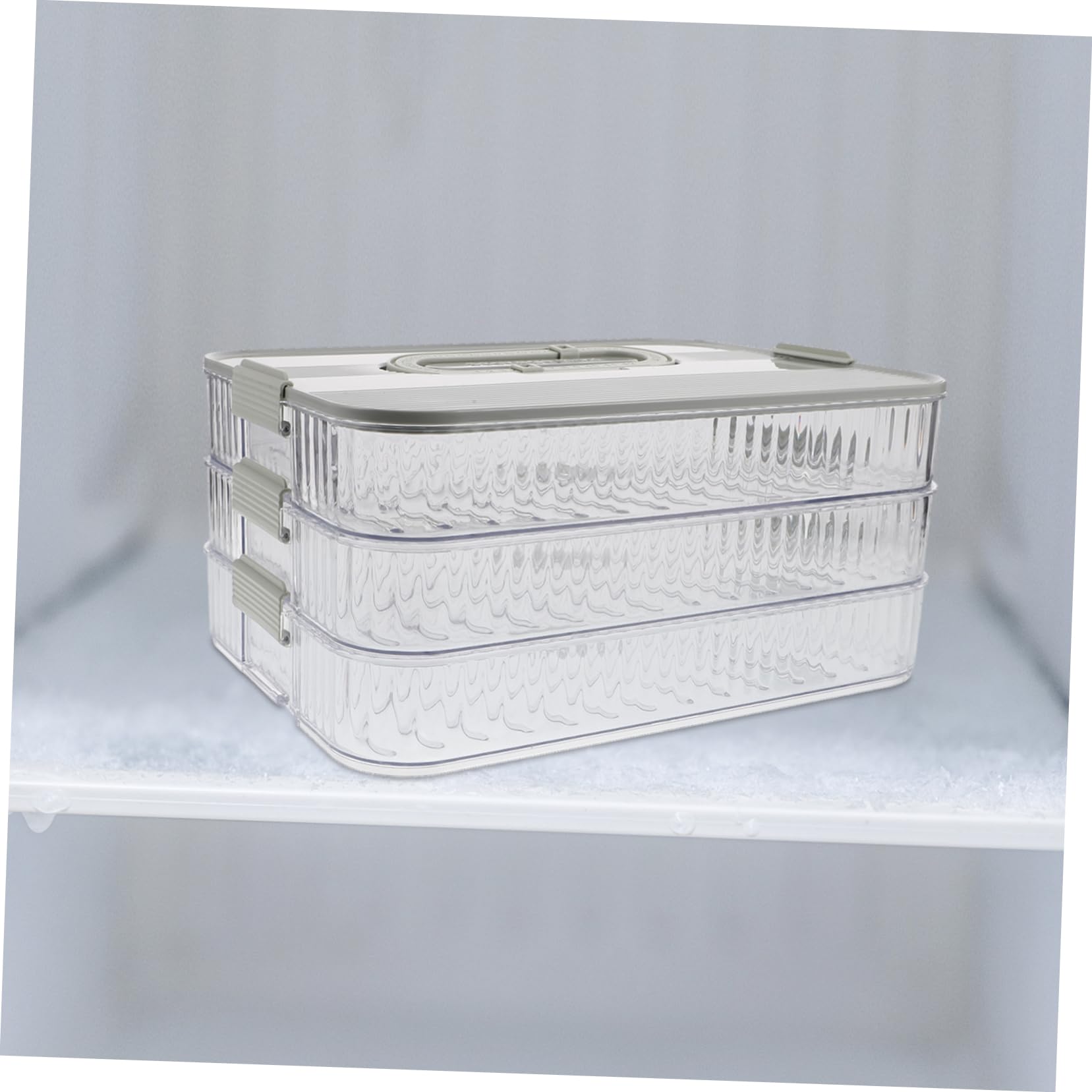 ULTECHNOVO Contenedor De Carne De Tres Para Refrigerador Organizador Apilable Para Alimentos Contenedor Para Refrigerios Para Guardar Frutas y Verduras El Congelador