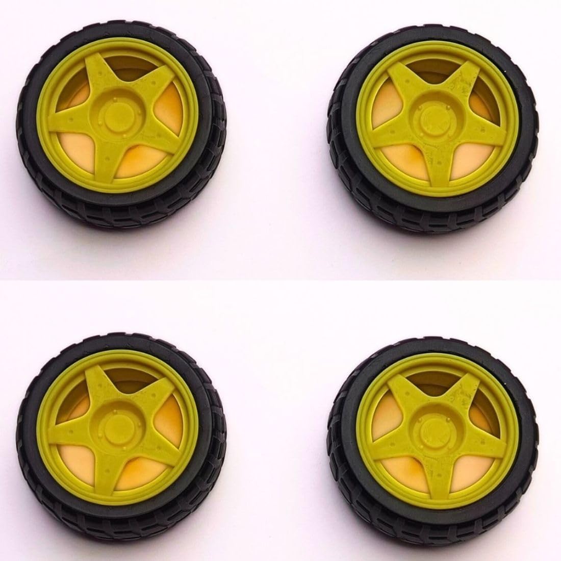 BO Motor Wheels – Yellow (Pack of 6) Lightweight Plastic Wheels for DIY Robotics, Hobby Projects, and Educational Kits - Image 5 thumbnail