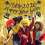 Happy New Year Banner Black Glitter Pre-Strung Hello 2026 NYE Banner New Years Sign Happy New Year Garland For New Years Eve Party Supplies Decorations 2026 - Image 4