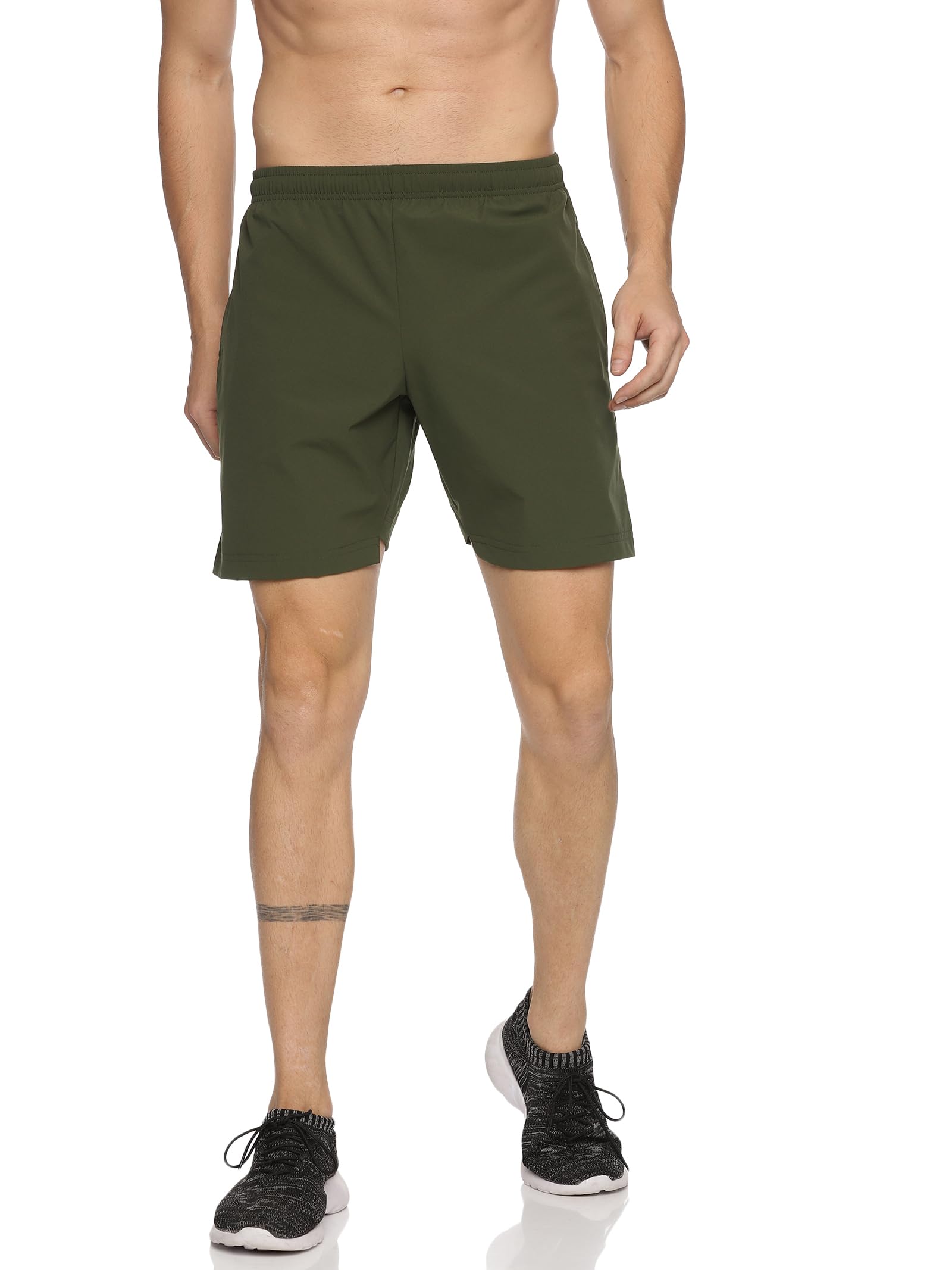 DOMIN8 Basic Shorts for Men | Gym Shorts | Best for Yoga, Training Short for Boys | Casual Boxer for Men | Olive