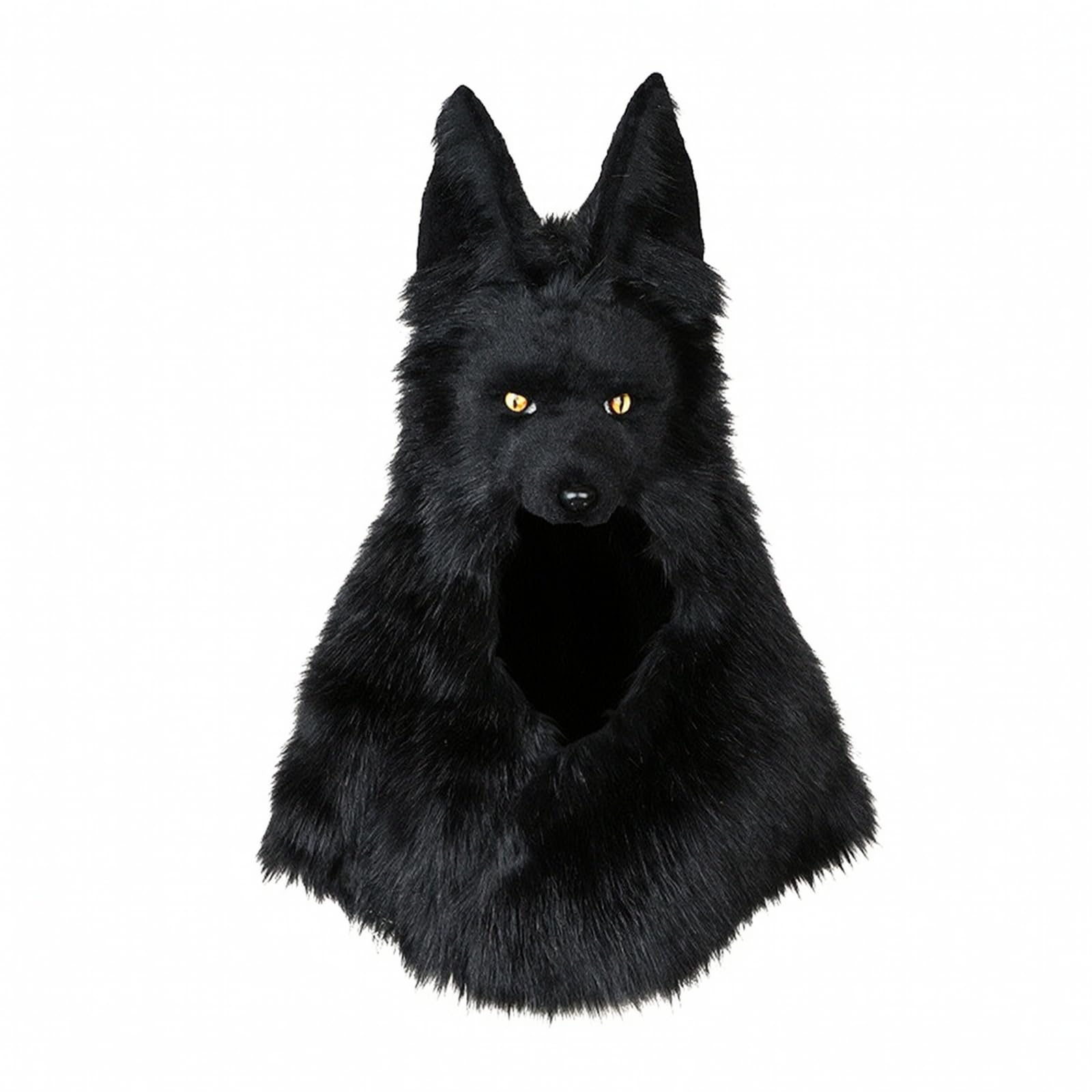 F Fityle Capucha con Orejas Realista | Pelo Sintético, Cabeza Peluche, para Halloween