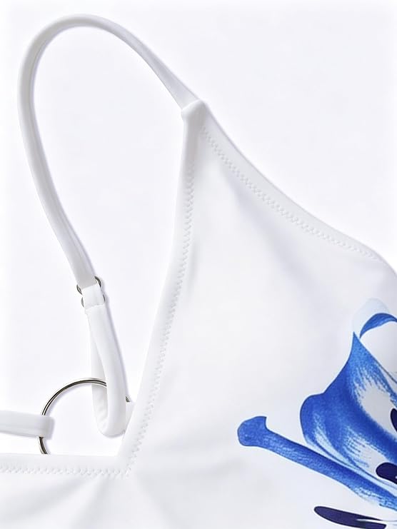 Sexy Backless High Cut One Piece Swimsuit for Women Deep V Neck Thong Bottom Open Back Bathing Suit