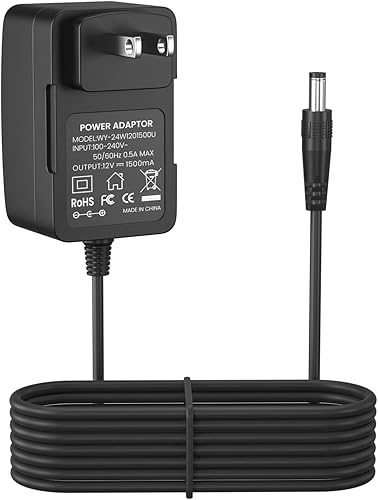 NFGEKT Adaptador de corriente alterna de 12 V para teclados Yamaha PA PSR YPG YPT DD Series, cable adaptador de fuente de alimentación universal de