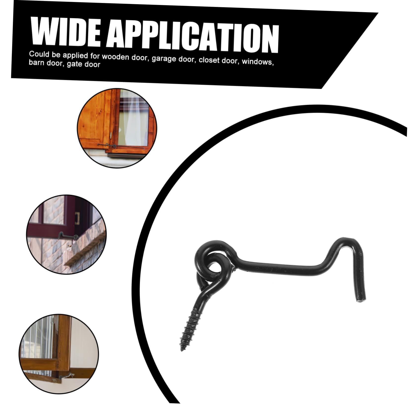 IWOWHERO 10 Pairs Metal Door Hook Latch Gate Lock Eye Latch for Door and Window