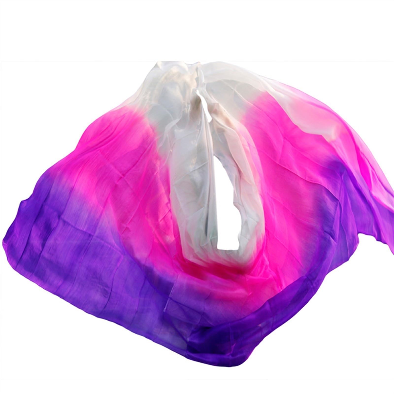 Buikdans sjaals zijden sluier sjaal dames sjaal kostuum accessoire aangepast handgemaakt geverfd zijden sluier buikdans sluier 63 (kleur: kleur 17-dz, maat: XXL- 400 x 114 cm