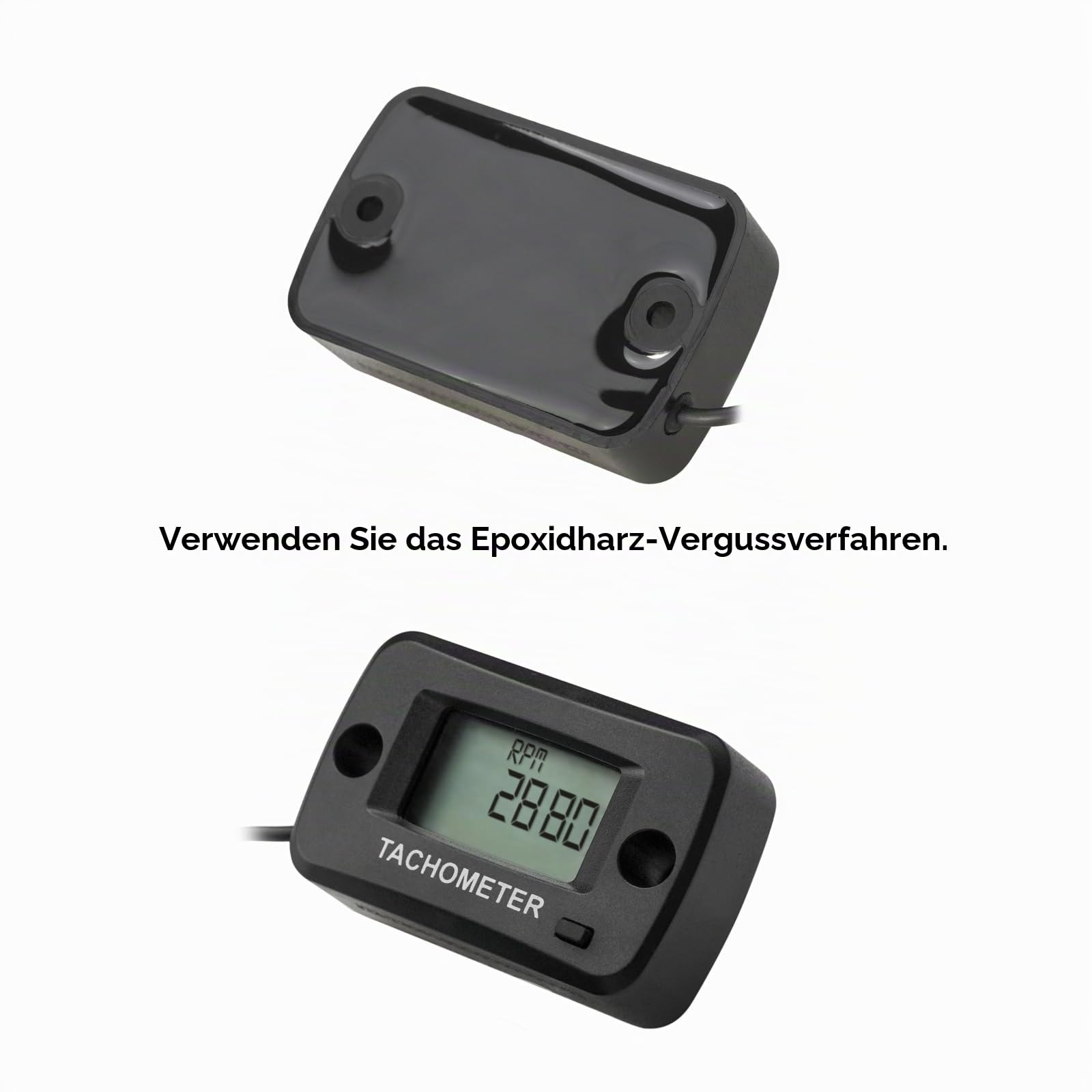 Jayron LCD Digital Benzin Induktiver Drehzahlmesser Wasserdicht für Motorrad Motocross Rasenmäher Schneefräse Generator Roller Kettensäge