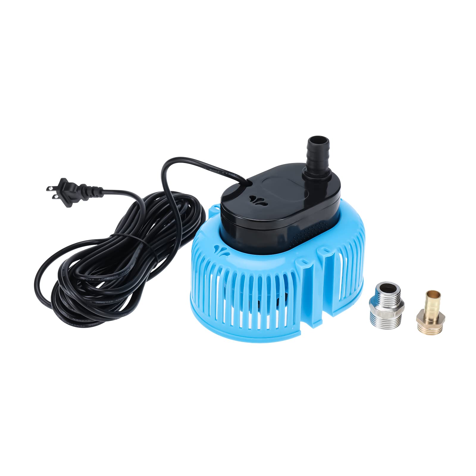 Yaegoo Pompa di copertura per piscina, AC 110 V 850 GPH fuori terra, pompa dell'acqua sommergibile con tubo di drenaggio da 4,9 m e 3 adattatori