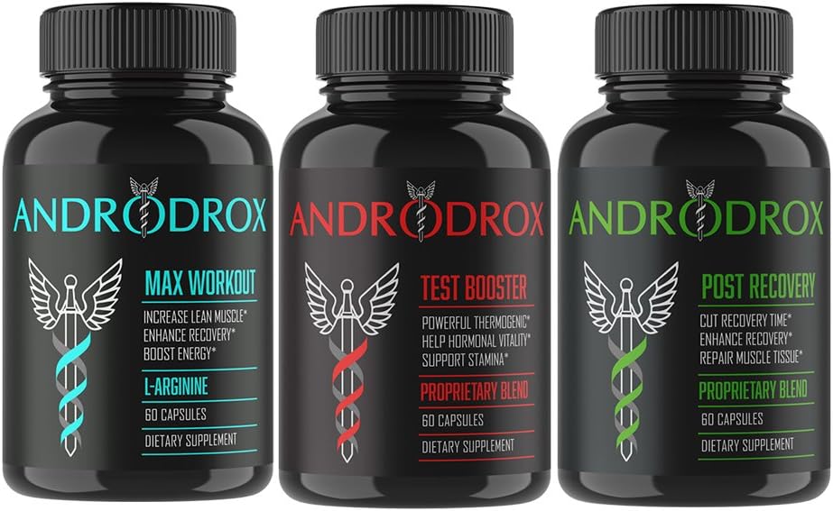 Androdrox Trio - The Ultimate Workout Stack - Explosive Workouts, Sustainable Muscle Building - Repair and Perform to The Max!
