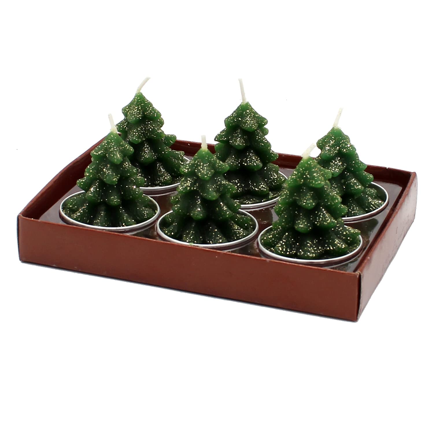 Dekohelden24 Set van 6 Sinterklaas, afmetingen per theelicht L/B/H: 4 x 4 x 6 cm, 6 cm